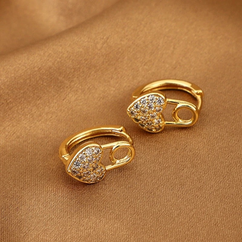 Heart Mini Pin Hoops