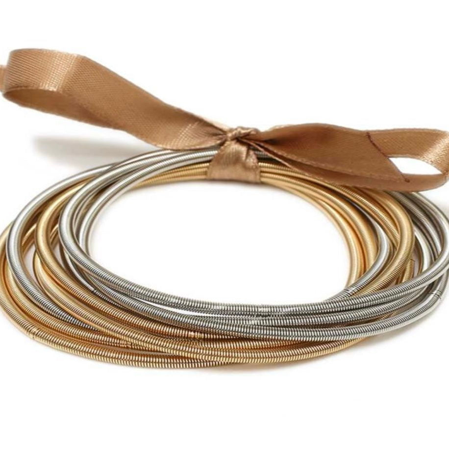 Gold, Silver & Mix Springwire bracelets