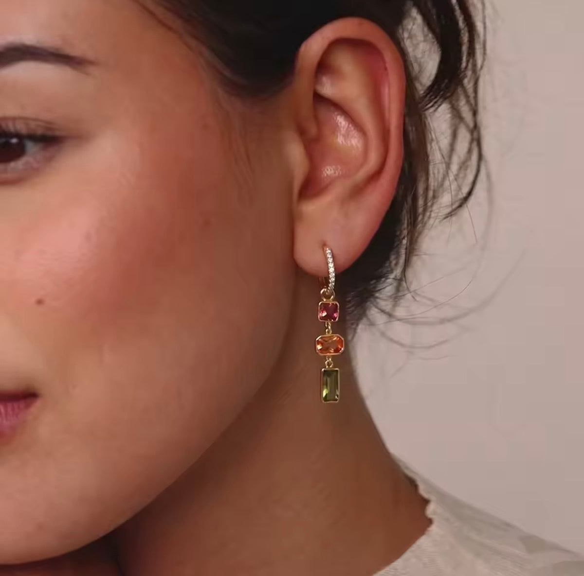 Aurora Prism Cuff Earrings