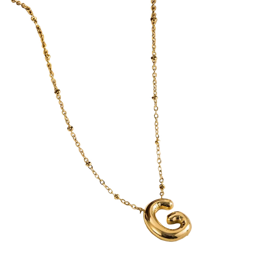 Bubble initial necklace