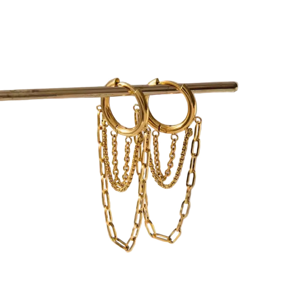 Golden Drift Tassel Earrings