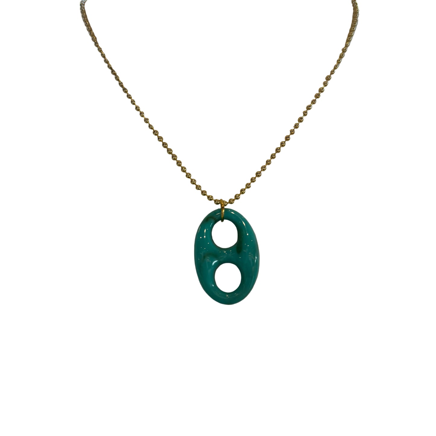 Blue Twin Link Necklace