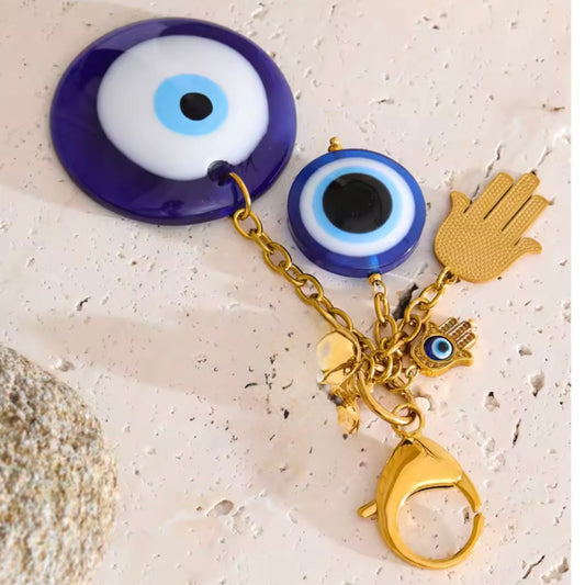 Blue Evil Eye Keychain