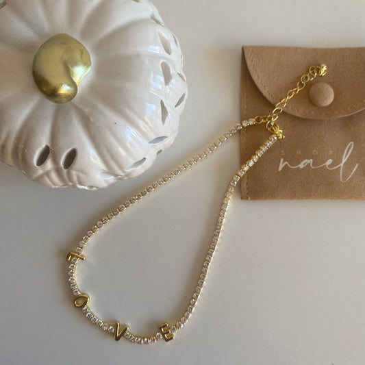 Love tennis necklace