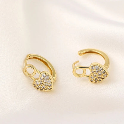 Heart Mini Pin Hoops