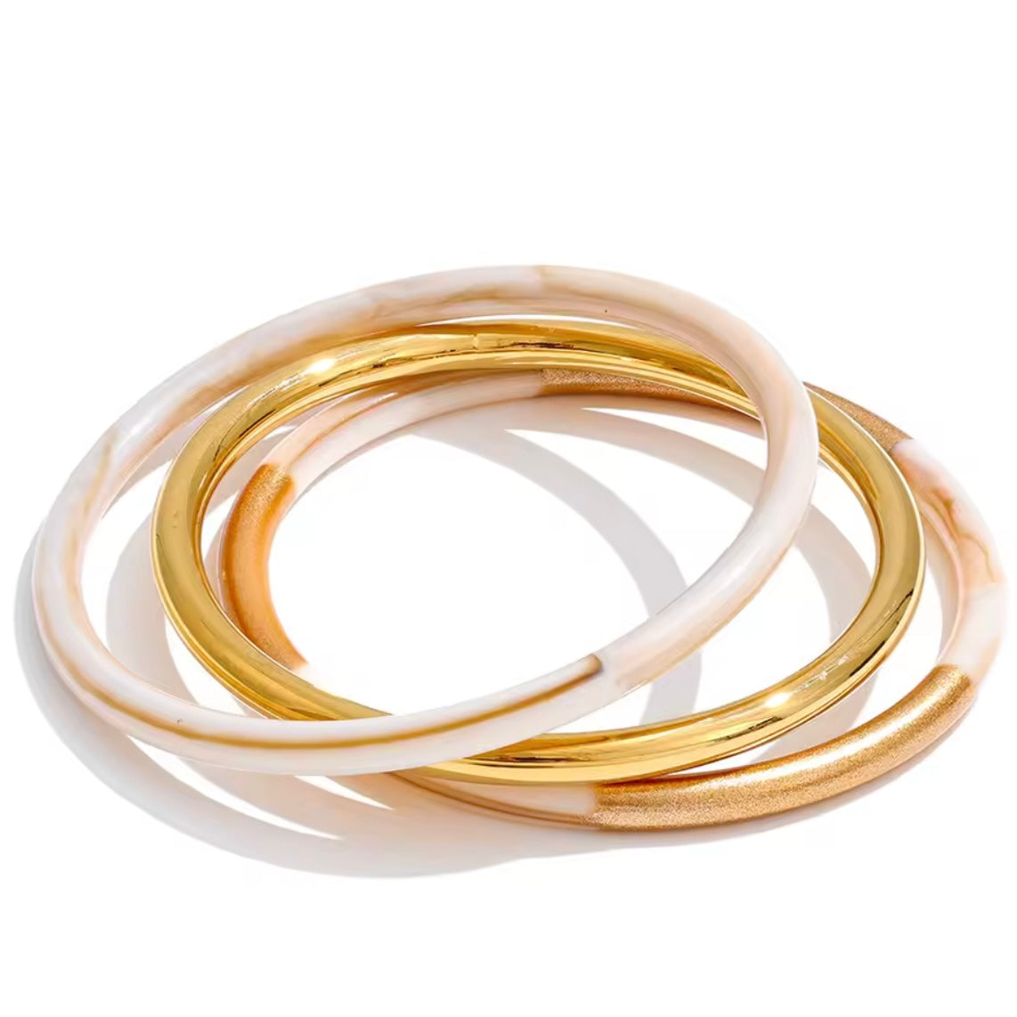 Celeste Gold- White Bangles
