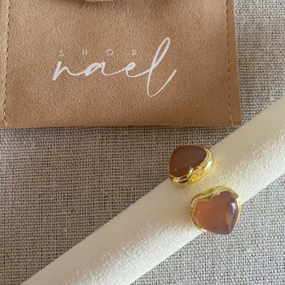 Double heart stone ring