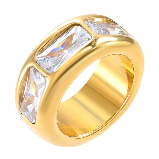 Nomad Chunky White Baguette Ring