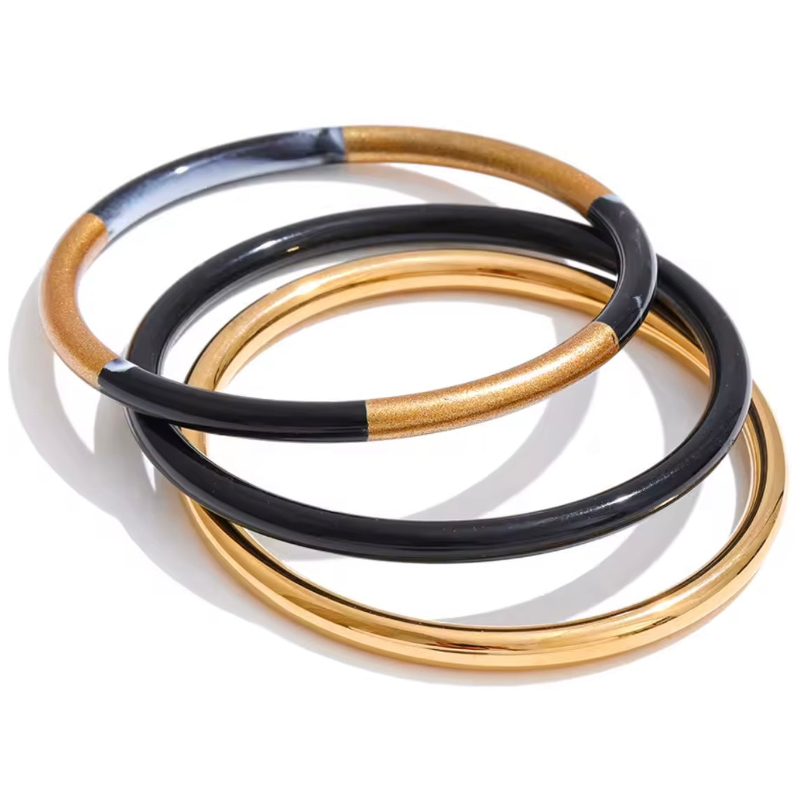 Celeste Gold- Black Bangles