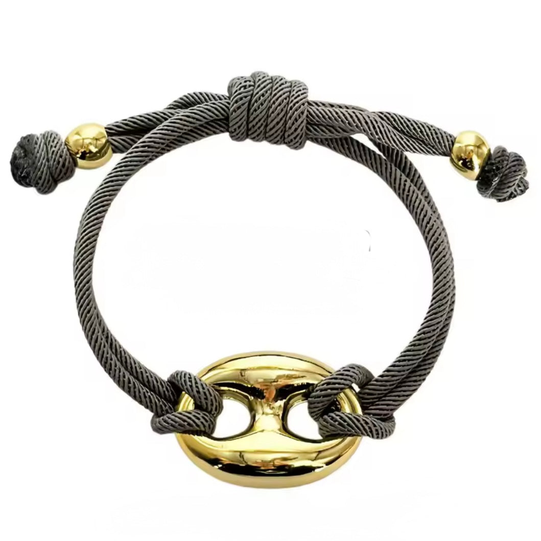 Silver Cord Link Bracelet