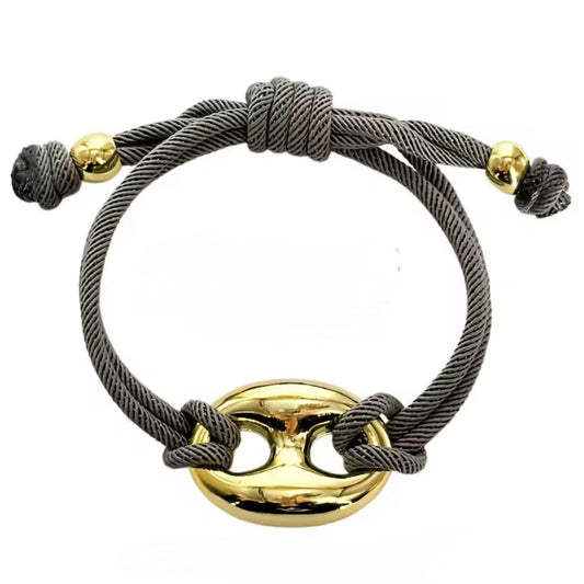 Silver Cord Link Bracelet