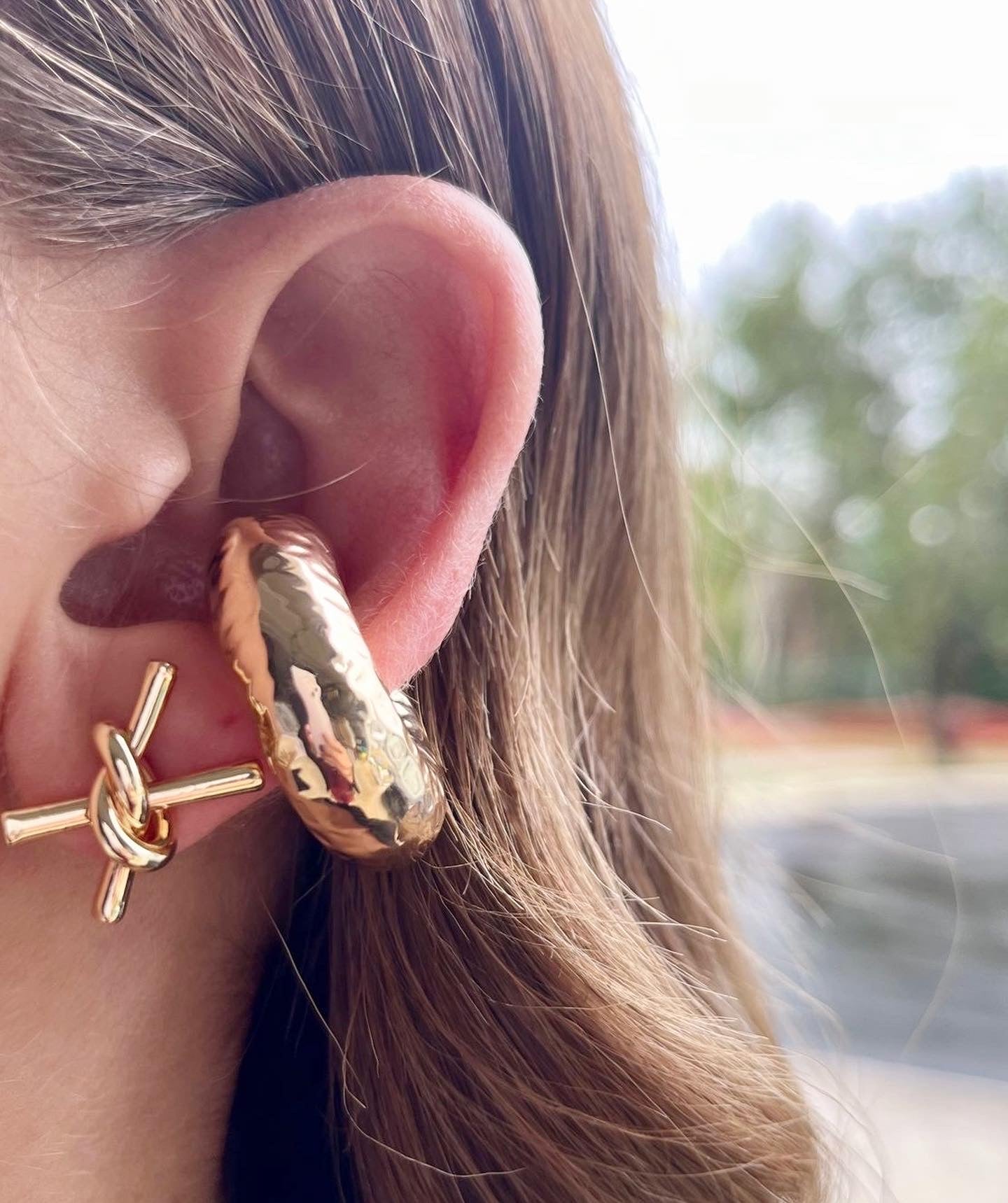 Bold textured chunky ear cuff