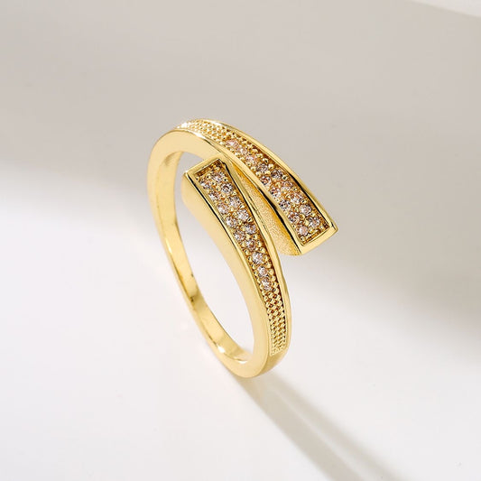 Geo copper zircon ring