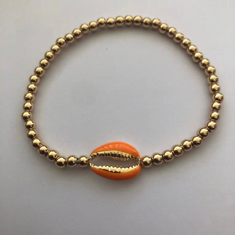 Seashell bracelet orange