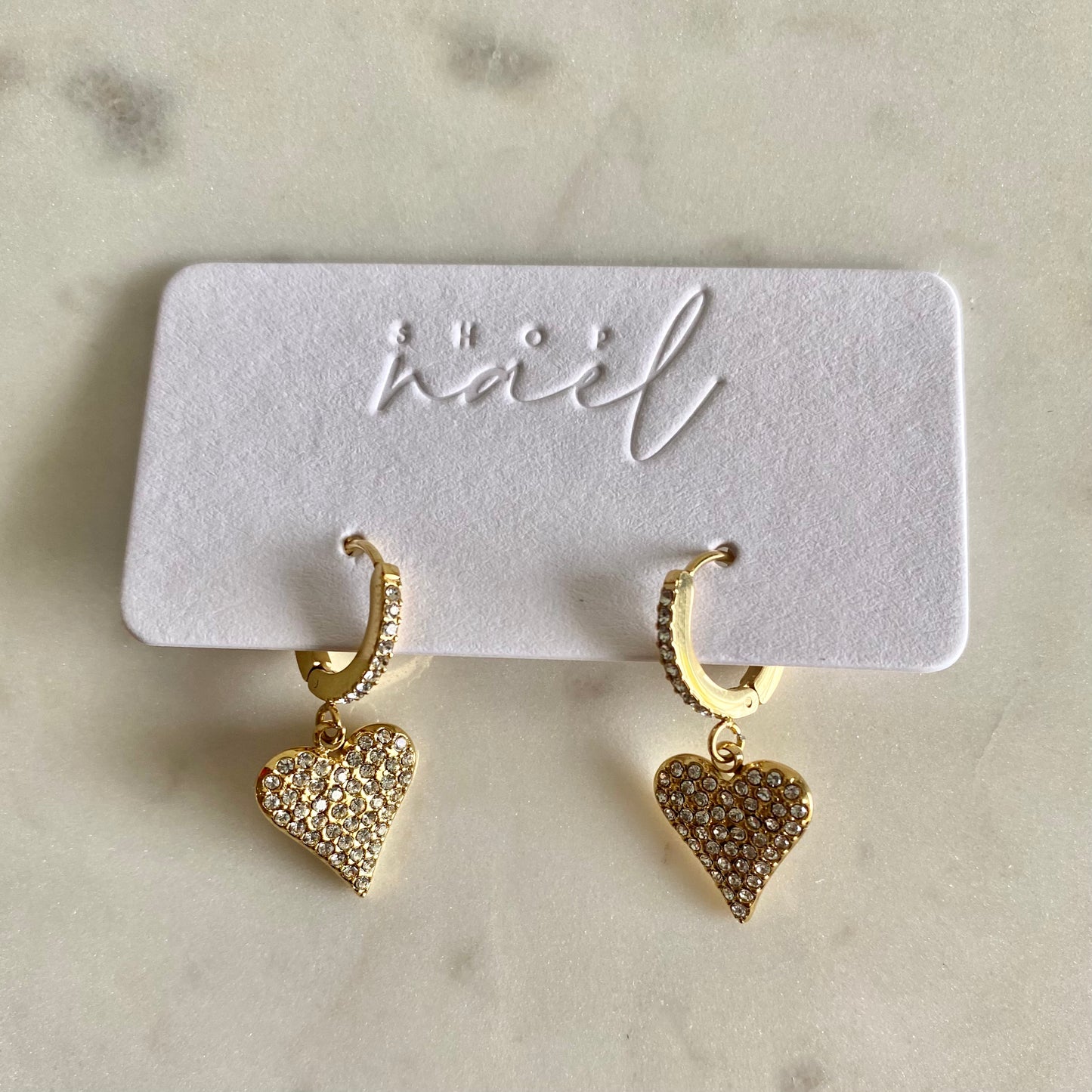 Heart zircon huggies
