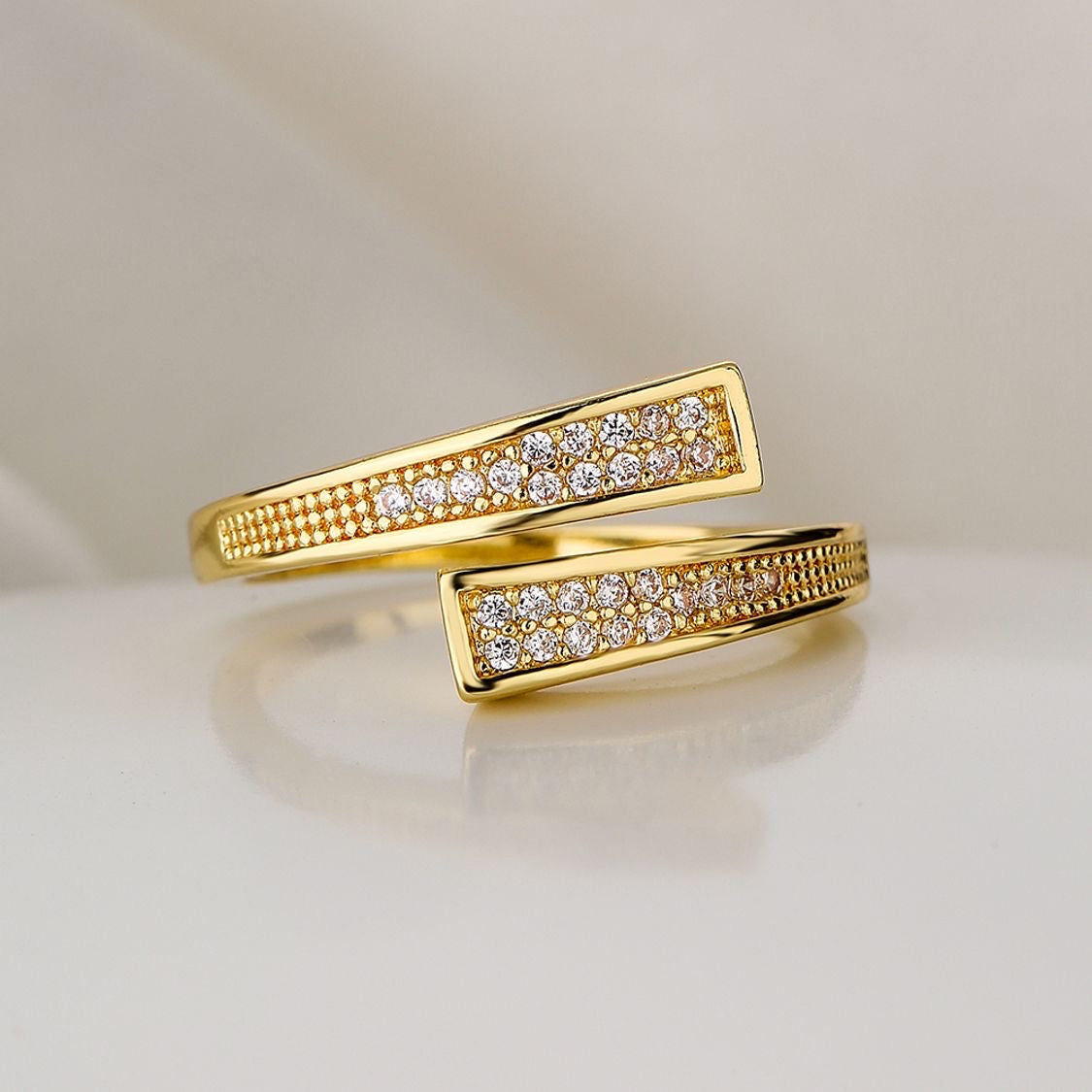 Geo copper zircon ring