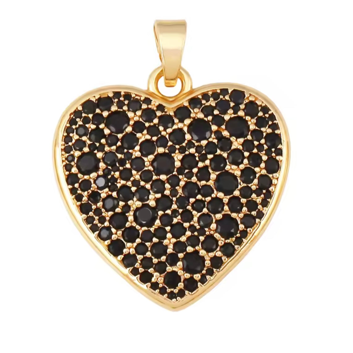 Golden Heart Black Pavé