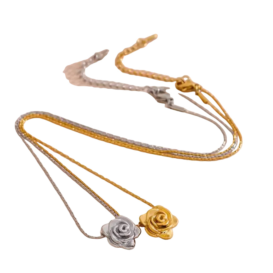 Derby's Rose Stud Necklace