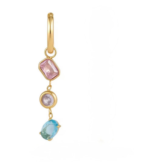 Pink Prism Cuff Earrings