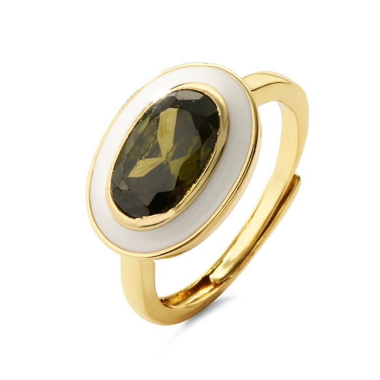 oval zircon ring