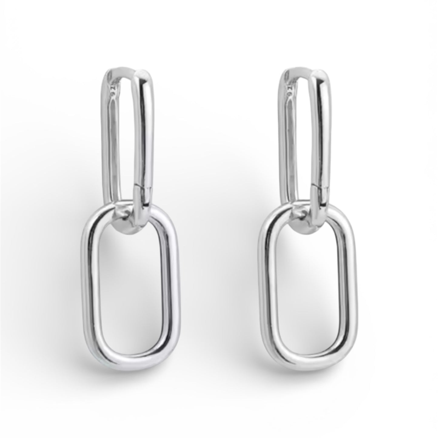 Luna Duo Silver Hoops