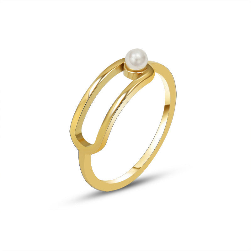 Mini Pearl Gold Band
