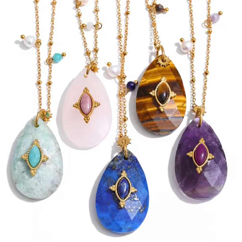 Gaia Stone Drop Necklace