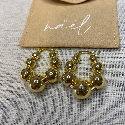 Gold Beaded hoops