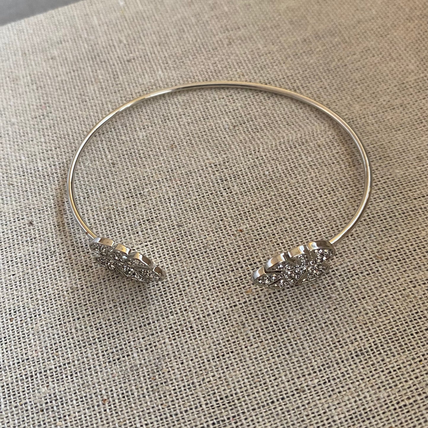 Zircon leaf bangle