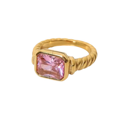 Geometric Zircon Ring