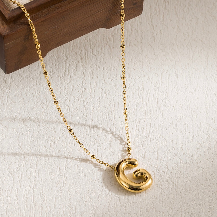 Bubble initial necklace