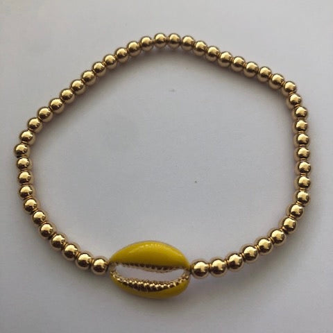 Seashell bracelet yellow