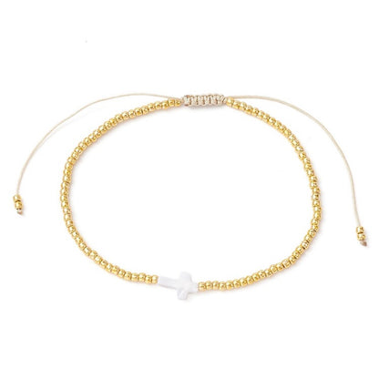 Mother-pearl & gold bead breacelet