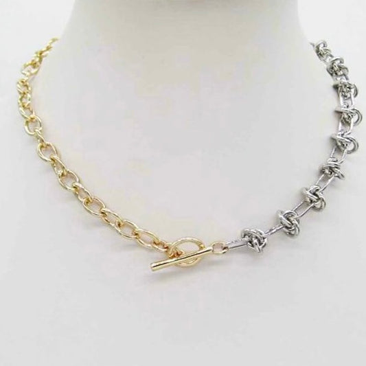 Two Tone Knot Necklace