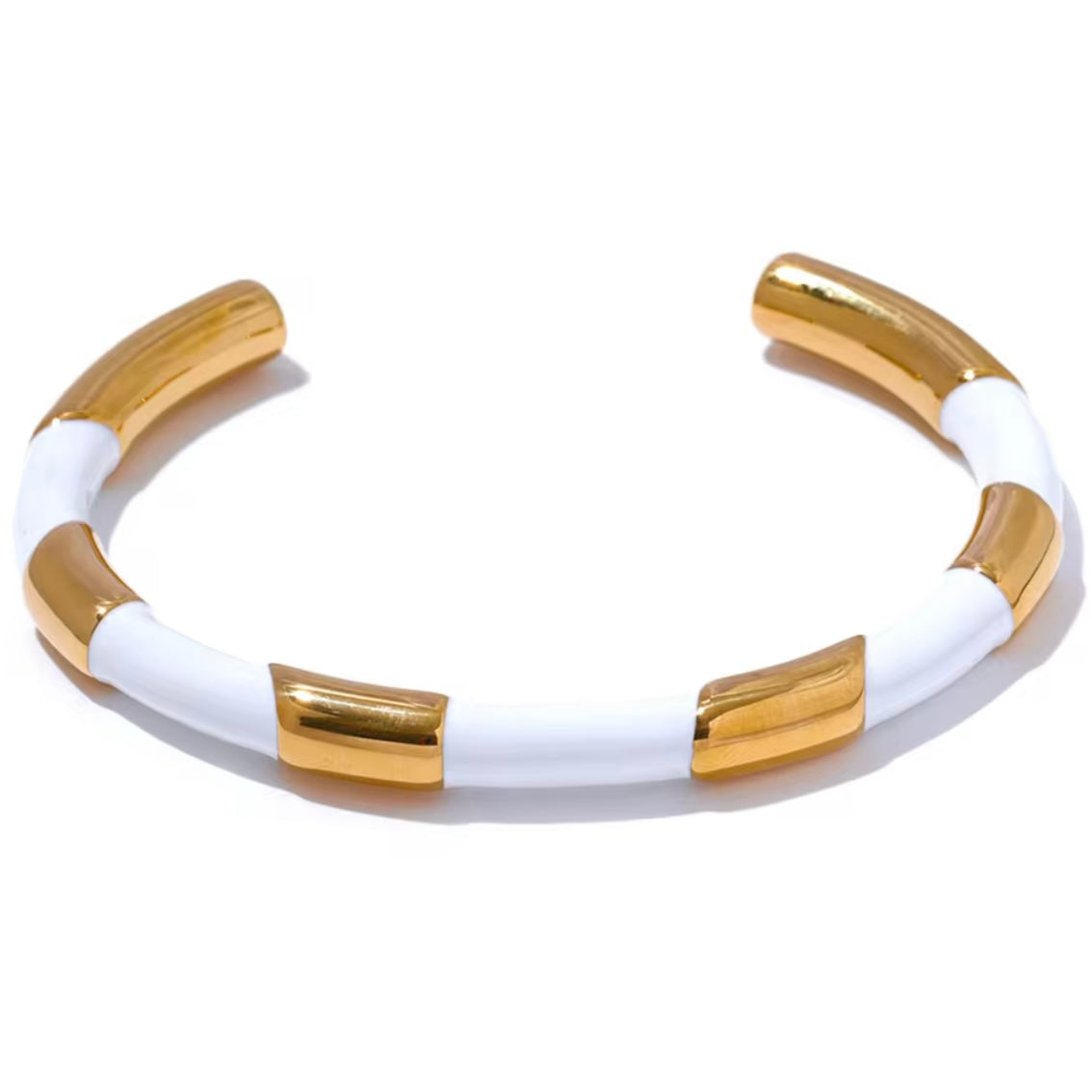 White & Black Enamel Cuffs