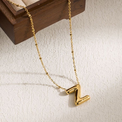 Bubble initial necklace