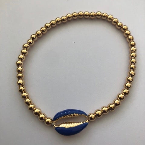 Seashell bracelet blue