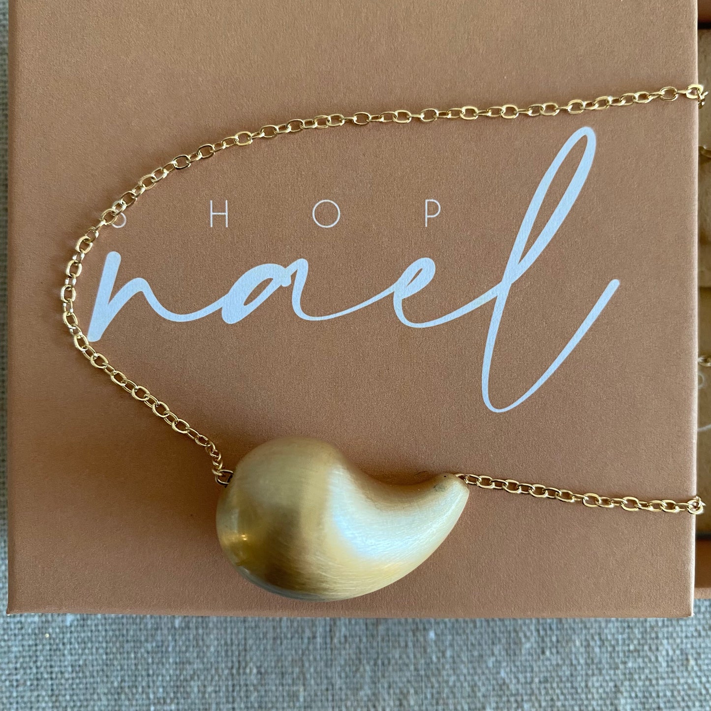 Bold Medium Gold MATTE drop necklace