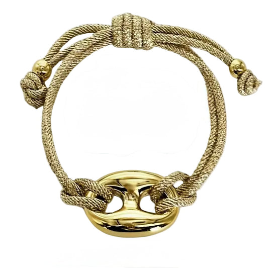 Gold Cord Link Bracelet