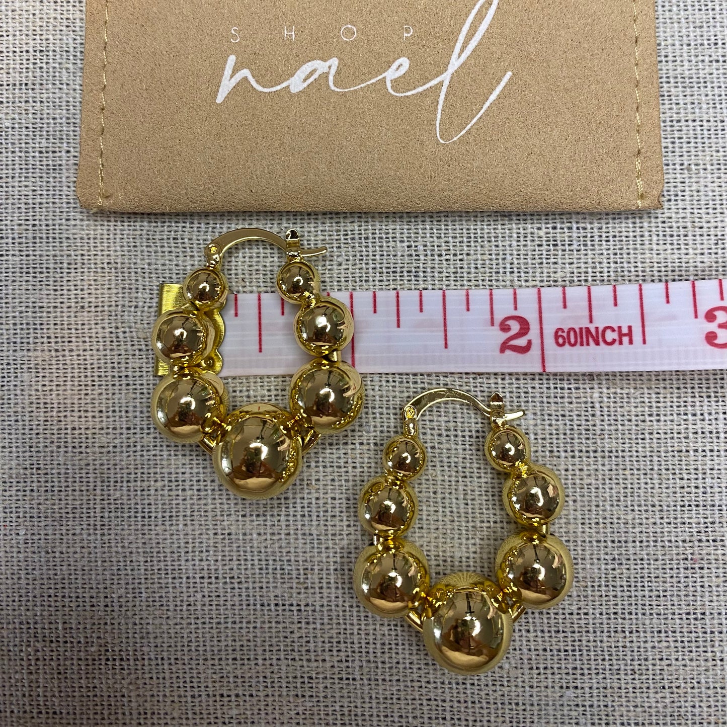 Gold Beaded hoops