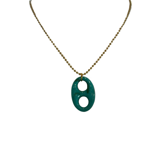 Blue Twin Link Necklace