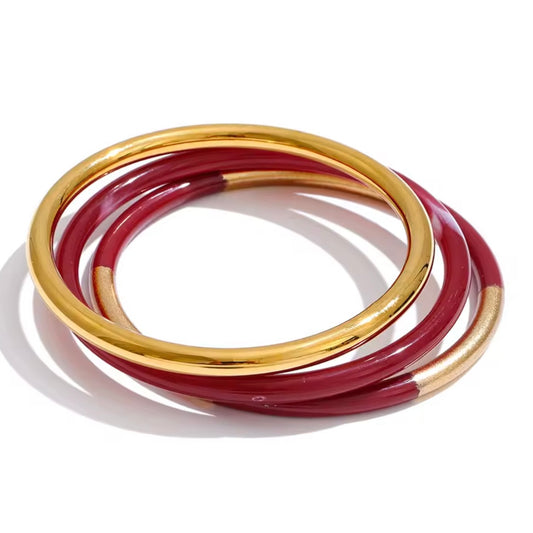 Celeste Gold- Red Bangles