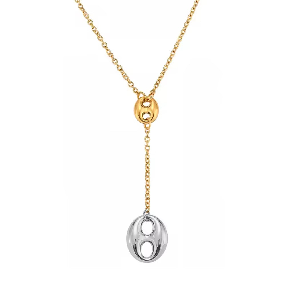 Gold-Silver Twin Link Necklace