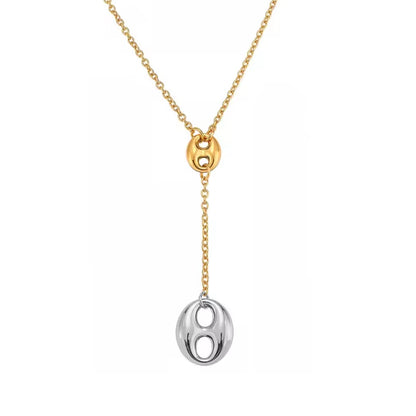 Gold-Silver Twin Link Necklace