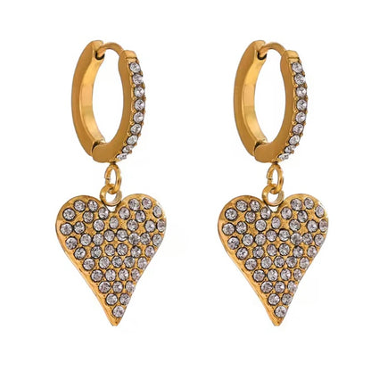 Heart zircon huggies