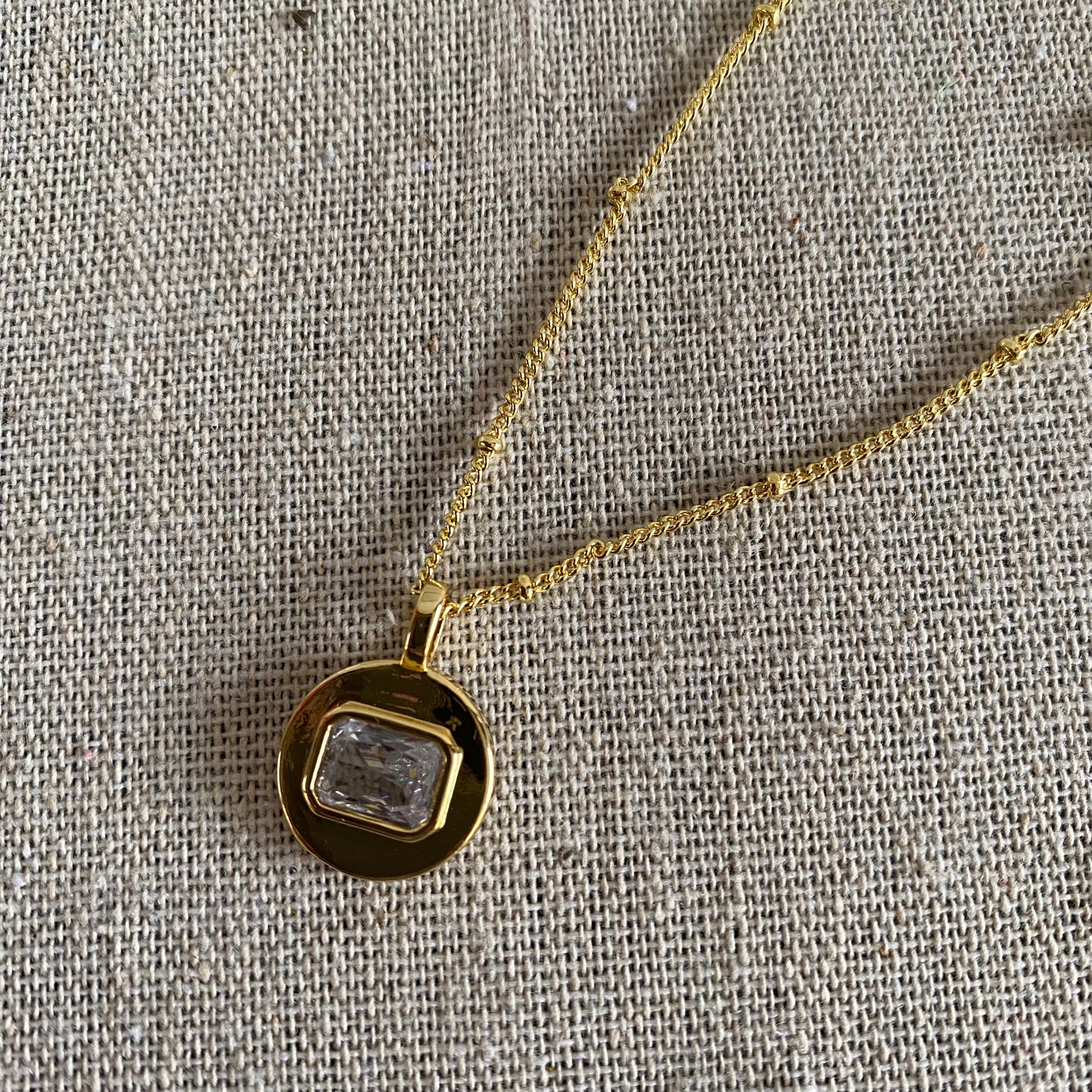 Square zirconia  necklace