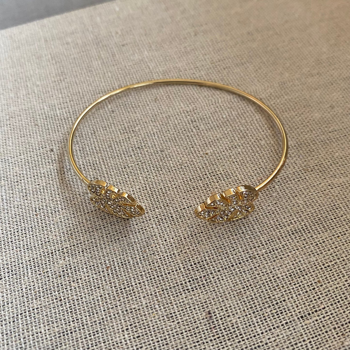 Zircon leaf bangle