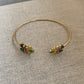 Zircon leaf bangle