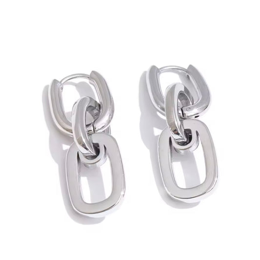 Nara Silver Rectangle Dangles