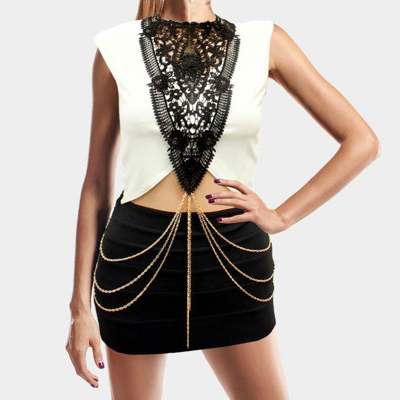 body chain black lace